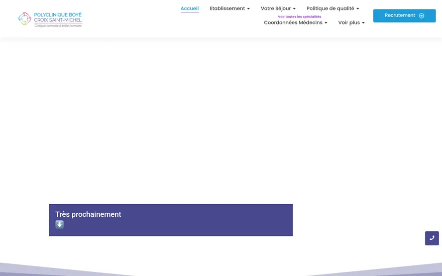 Page d’accueil du site Polyclinique Boyé