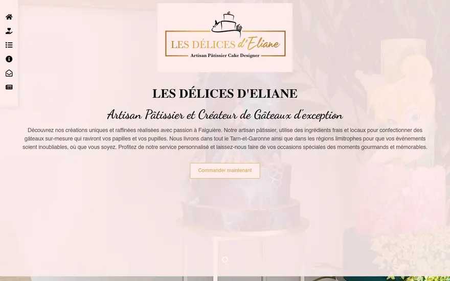Page d’accueil du site Les Délices d’Éliane