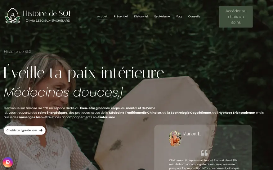 Page d’accueil du site Histoire de Soi