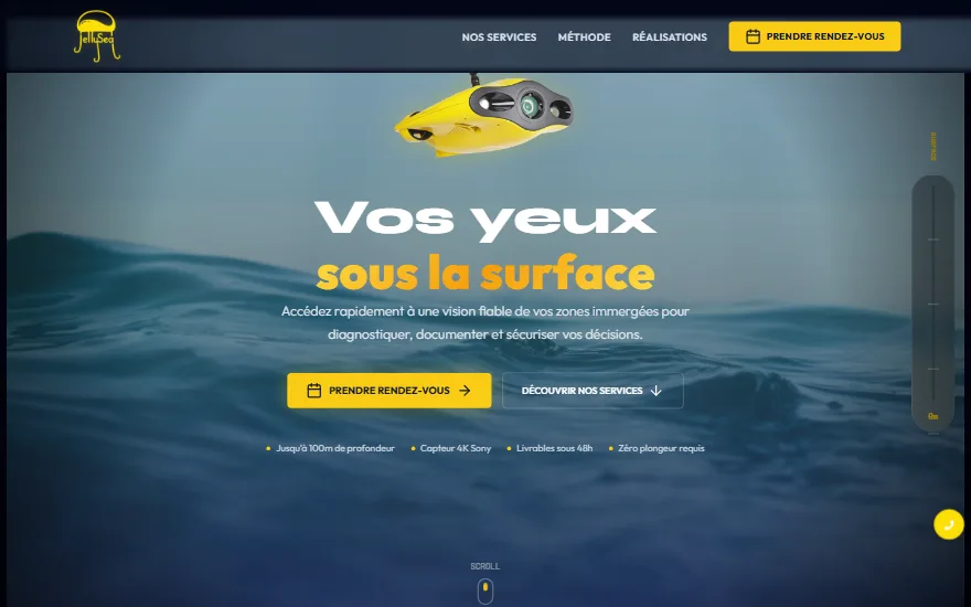 Page d’accueil du site JellySea