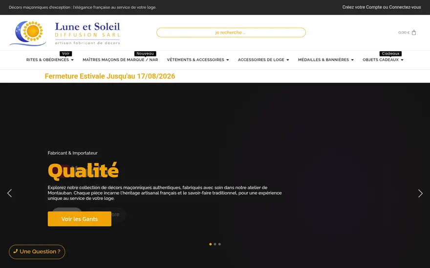 Page d’accueil du site Lune & Soleil Diffusion