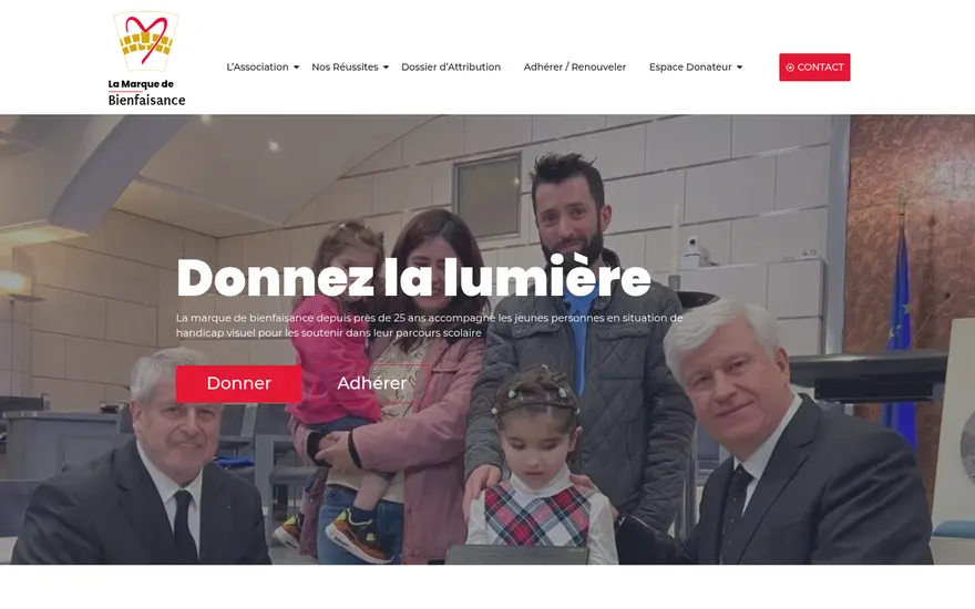 Page d’accueil du site La Marque de Bienfaisance