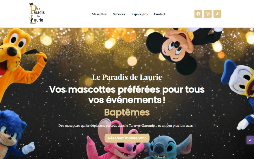 Page d’accueil du site Le Paradis de Laurie