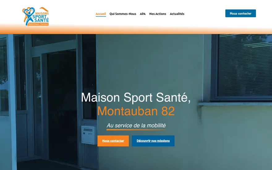 Page d’accueil du site Maison Sport Santé 82